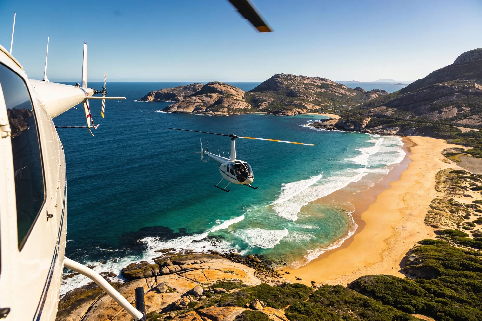 Photo: A helicopter over the bay