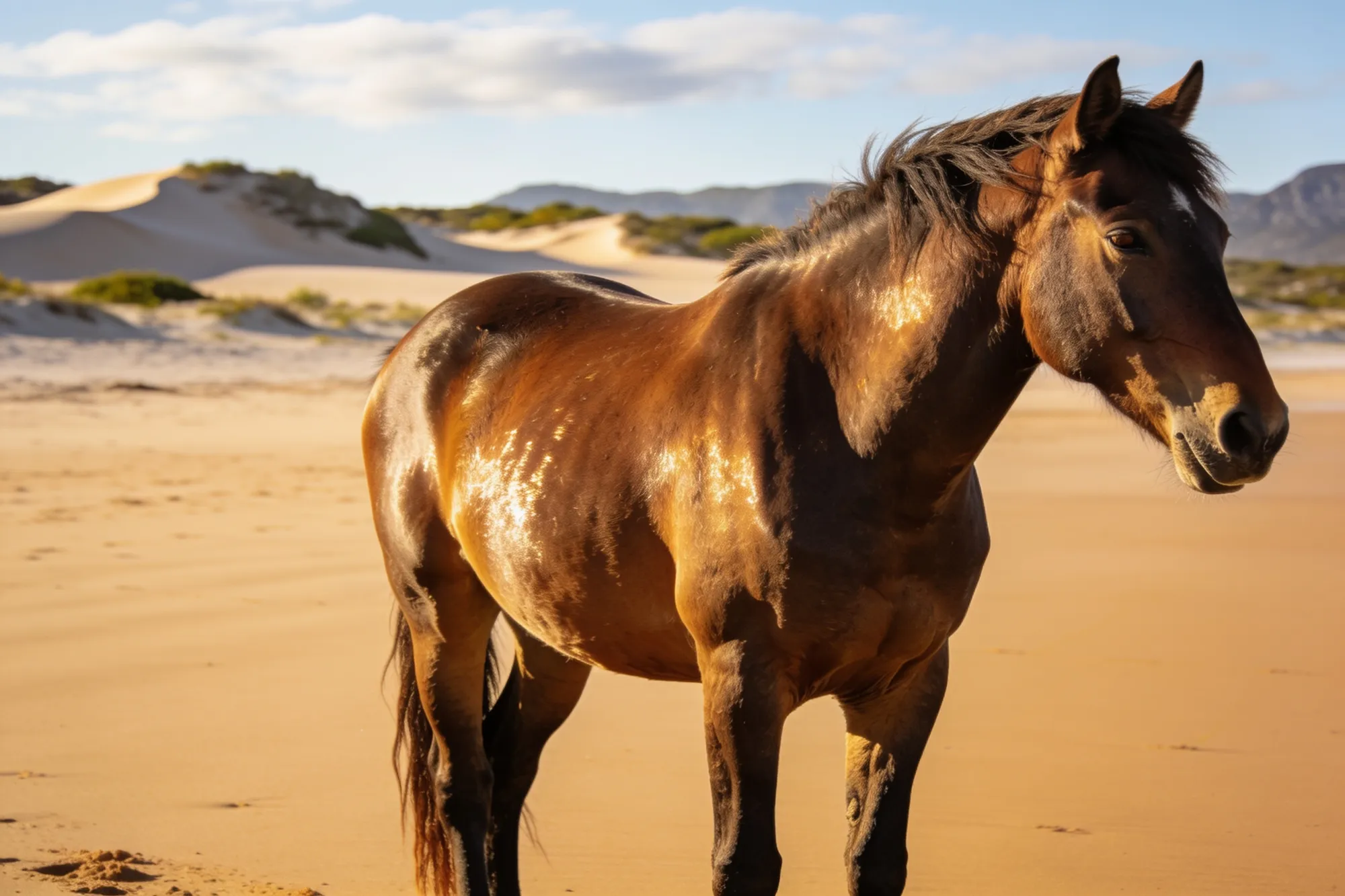 Photo: A horse on the empty Noordhoek sand