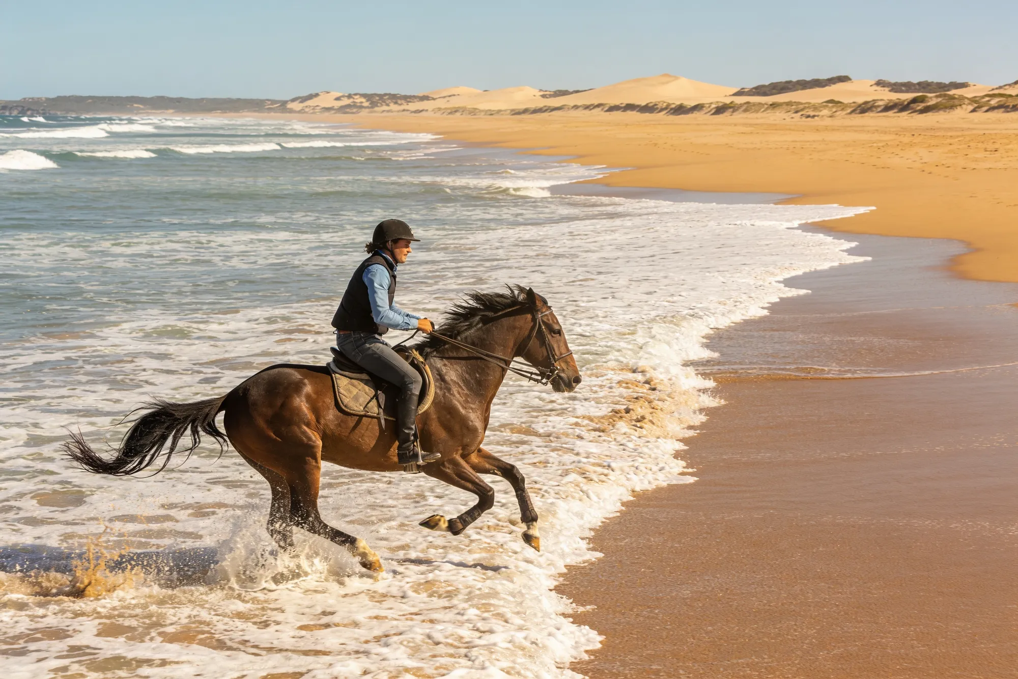 Photo: Cantering along the surf line