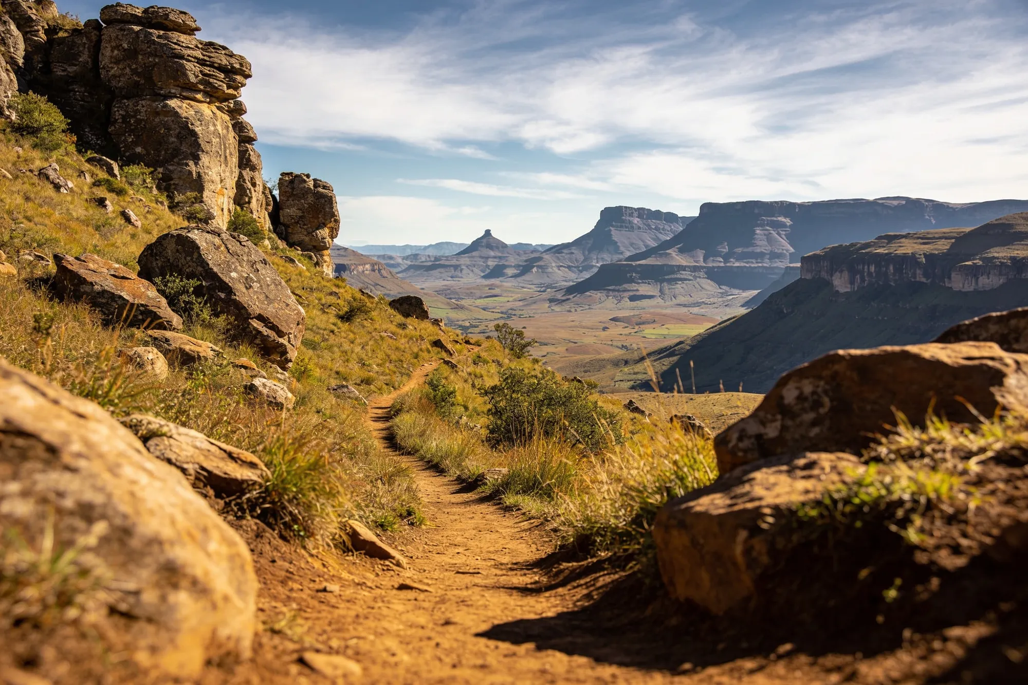 Photo: A mountain trail in the Drakensberg