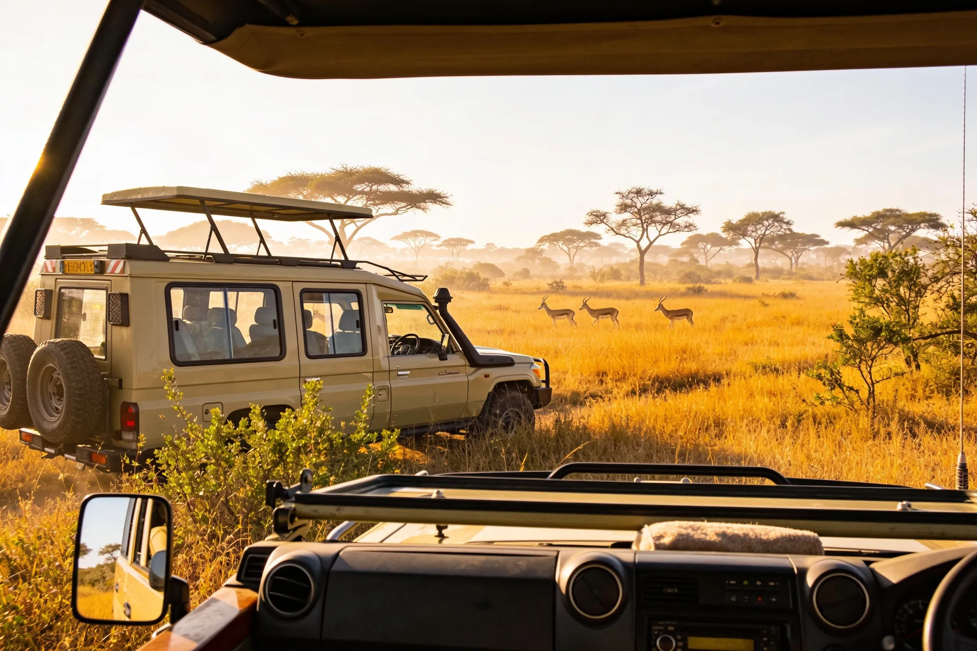 Photo: A game vehicle on a morning drive