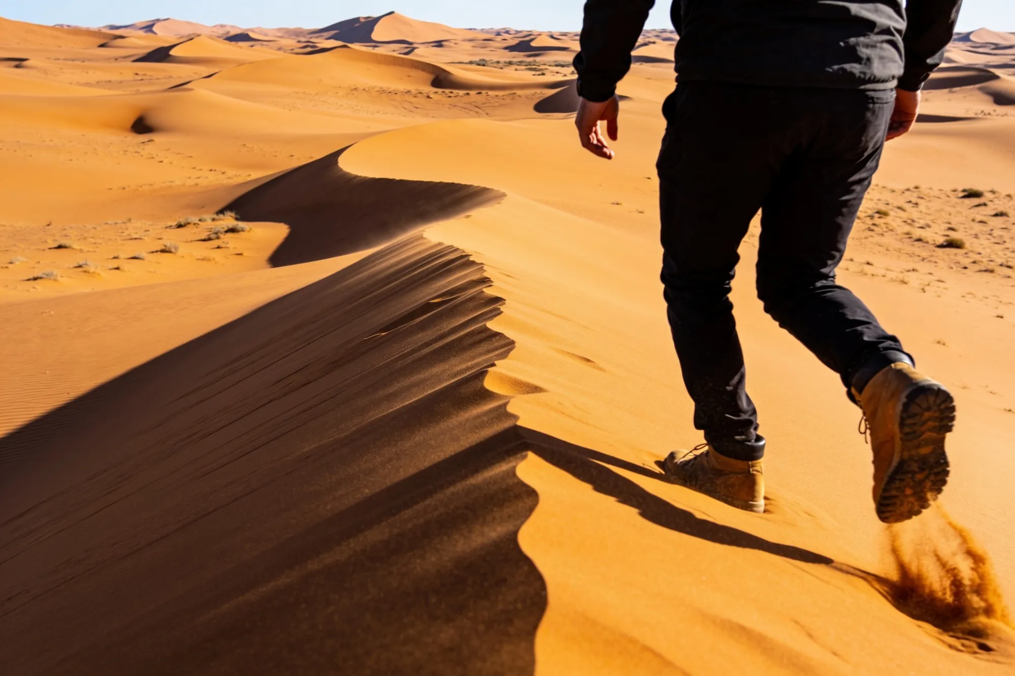 Photo: Walking back up the dune