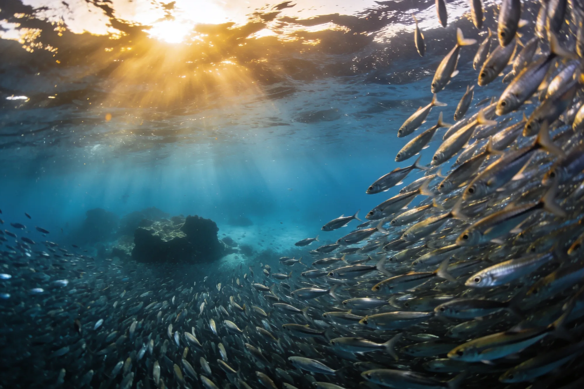 Photo: A bait ball in the Sardine Run