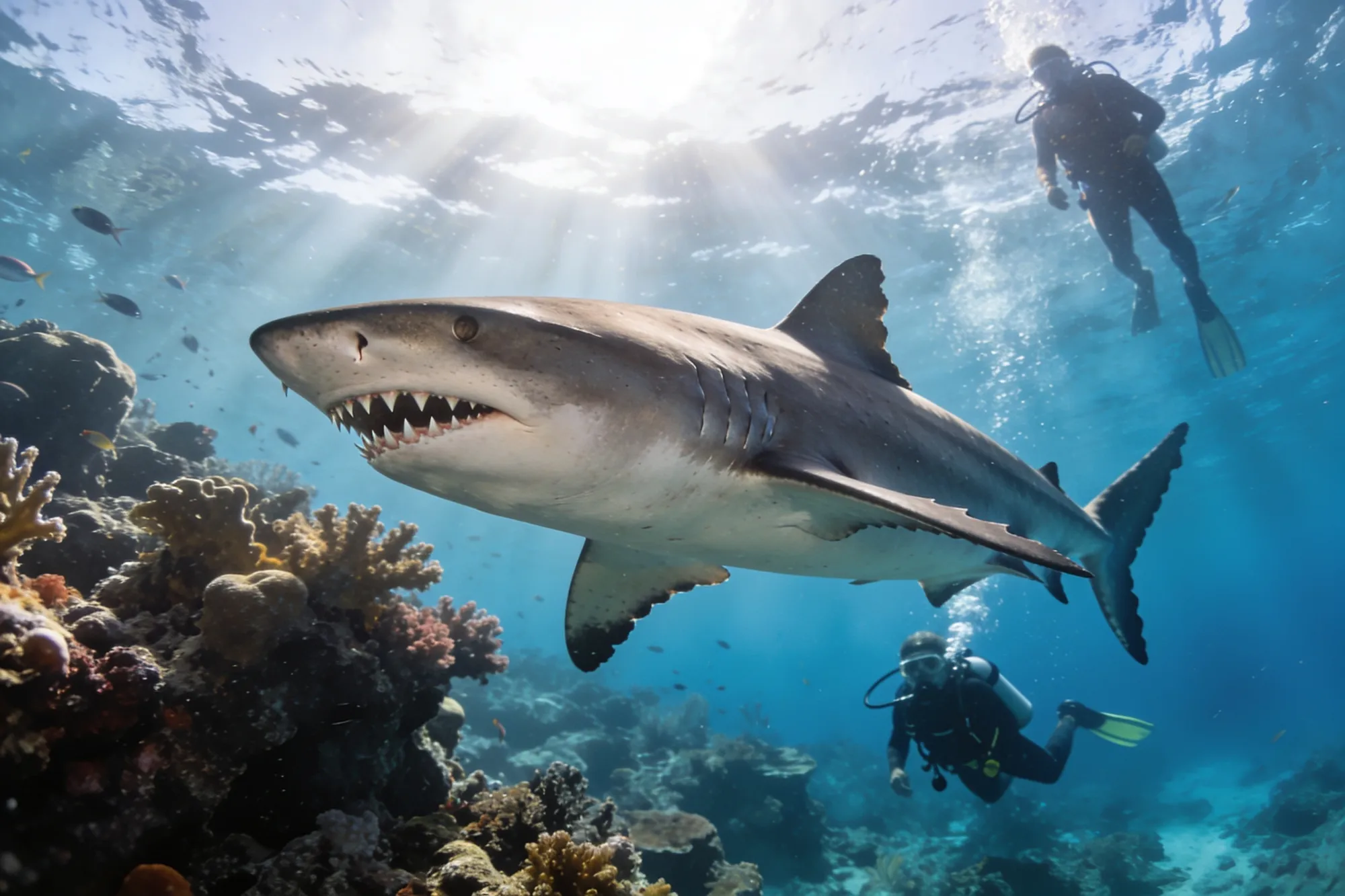 Two reefs for shark diving