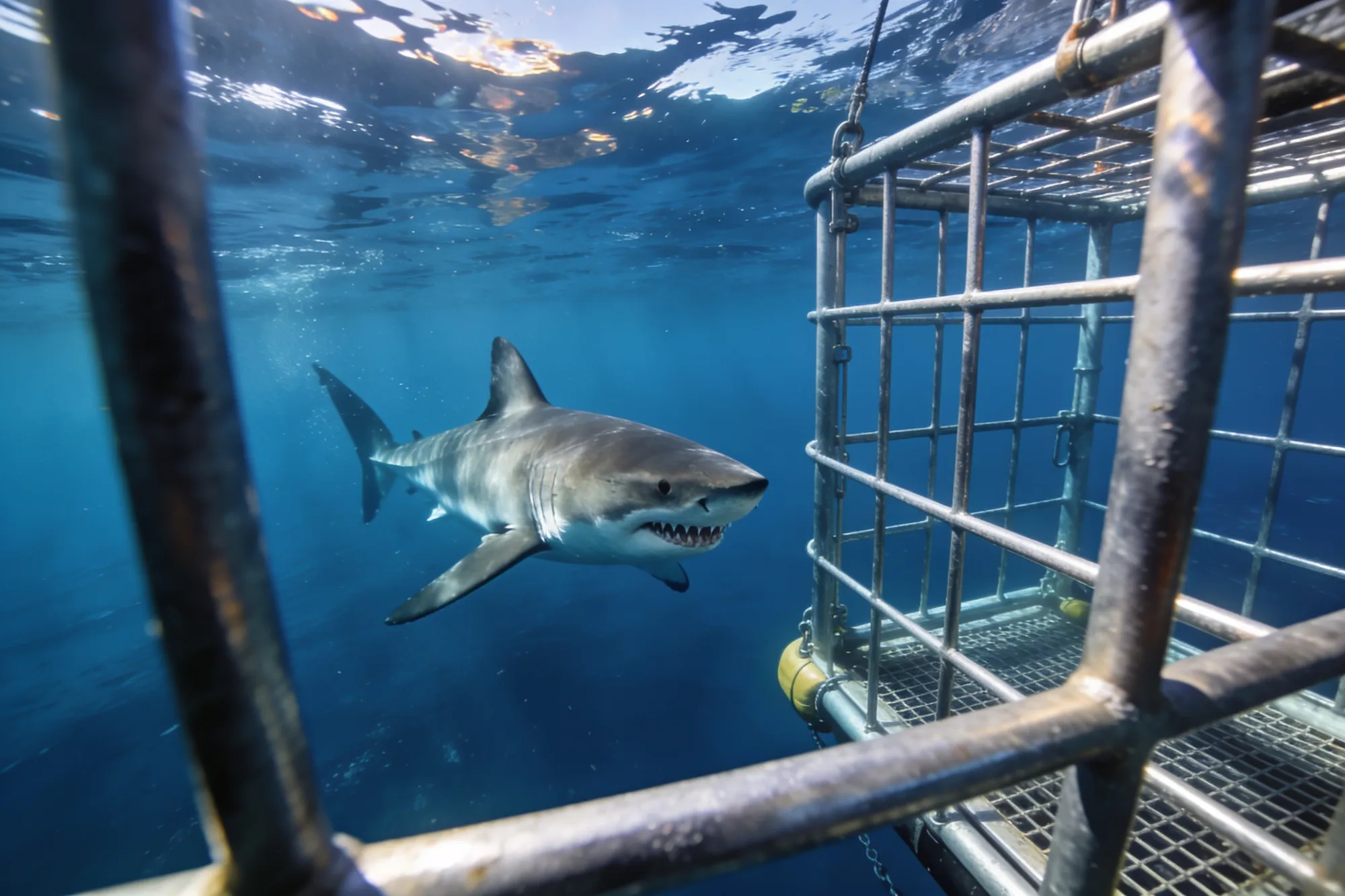 Photo: Watching sharks from the deck
