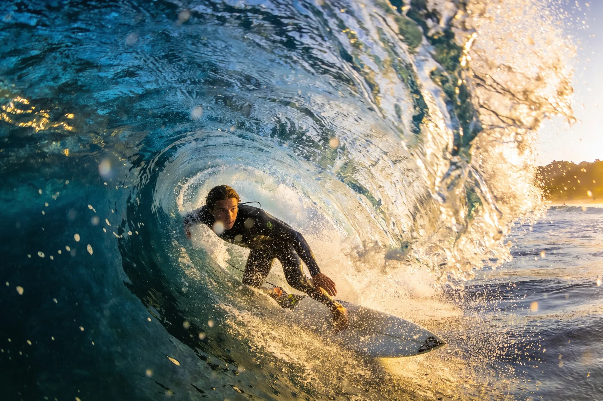 Photo: A surfer in the barrel at J-Bay
