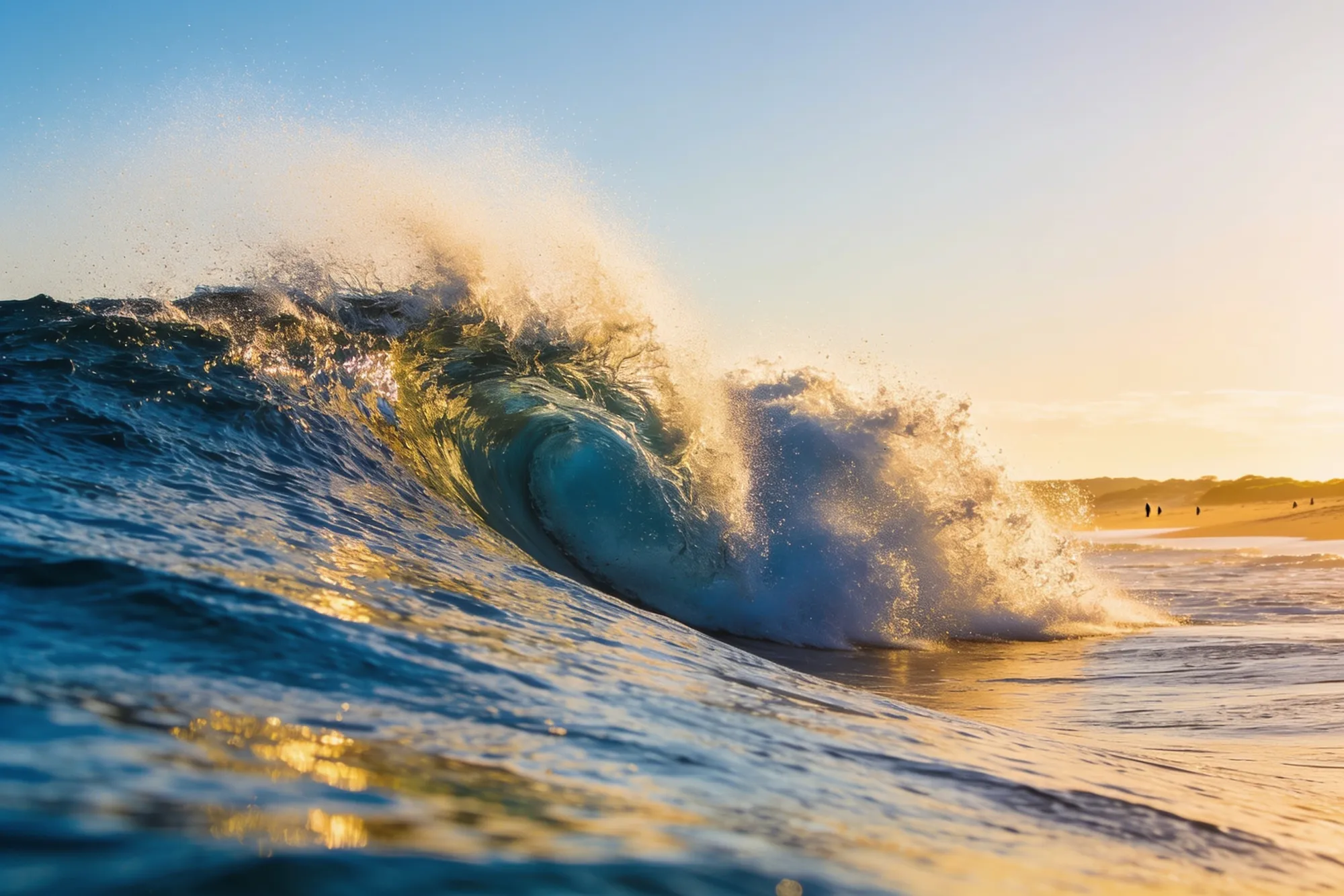 Photo: A point break peeling at dawn