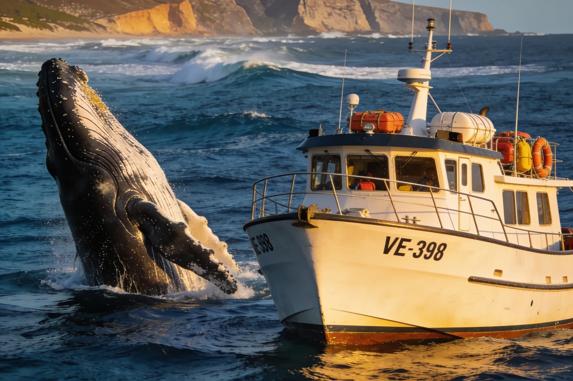 Photo: A licensed boat near a whale