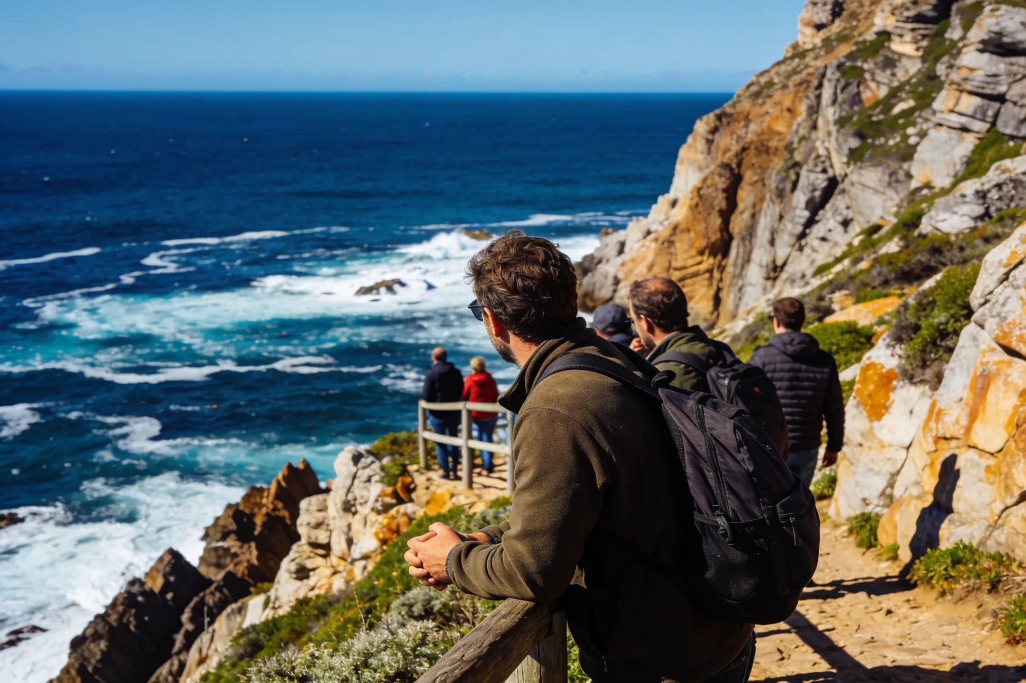 Photo: Watchers on the Hermanus cliff path