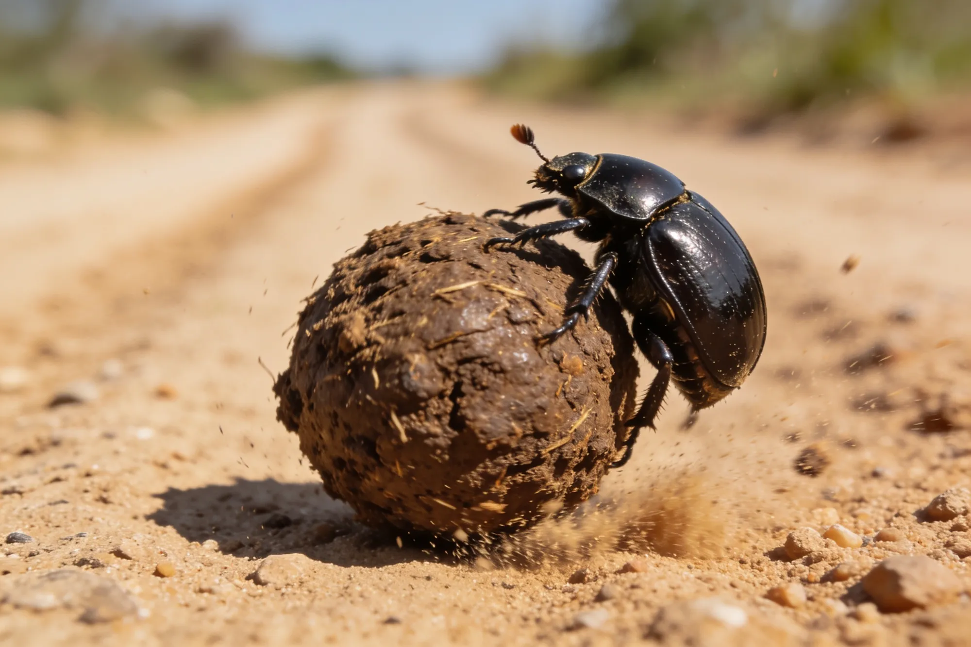 Photo — A flightless dung beetle