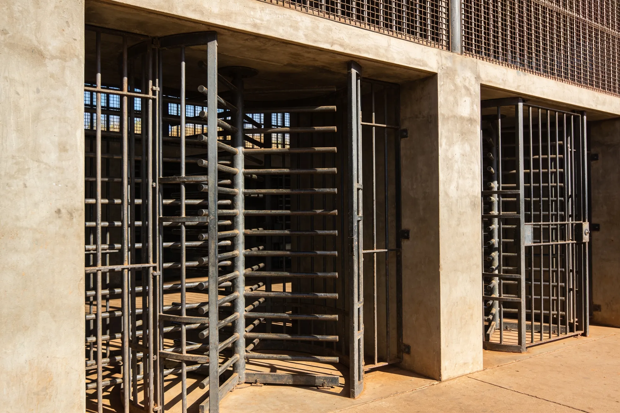 Photo — The segregated entrance gates