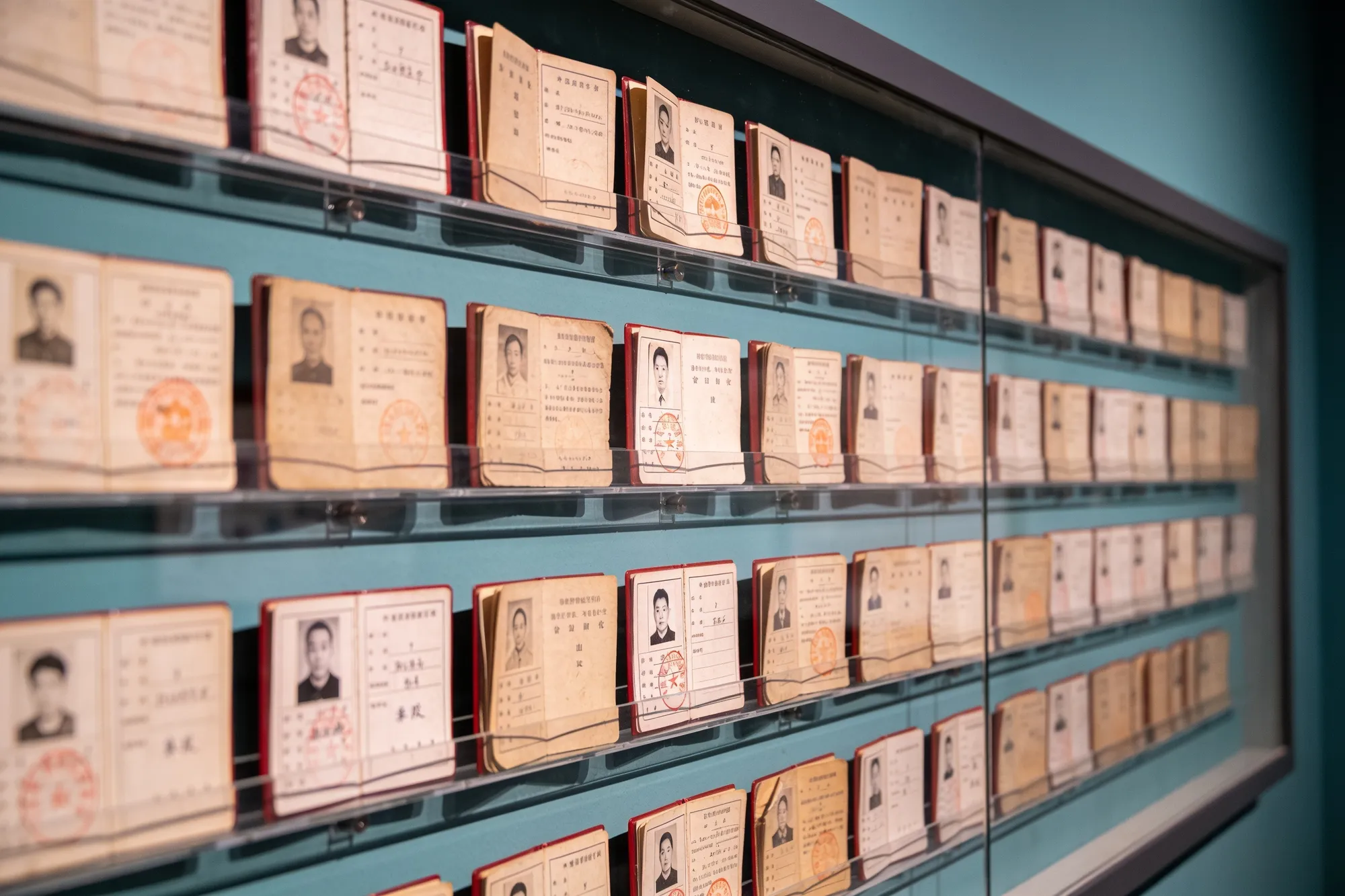 Photo — A wall of apartheid-era pass books