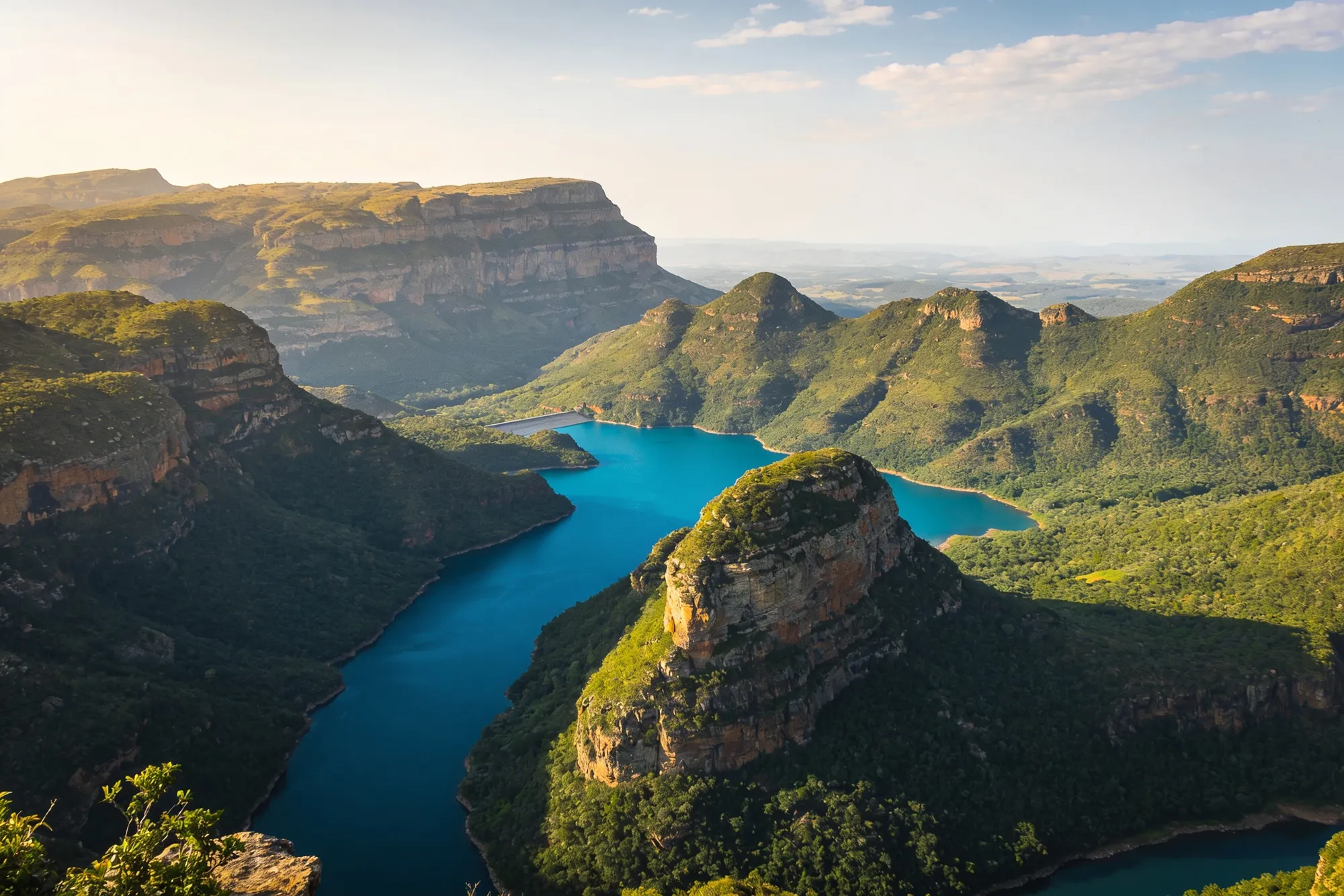 Photo — The Blyde dam below the peaks