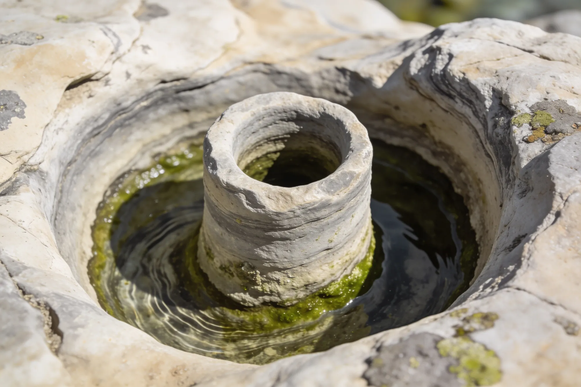 Photo — The cylindrical potholes