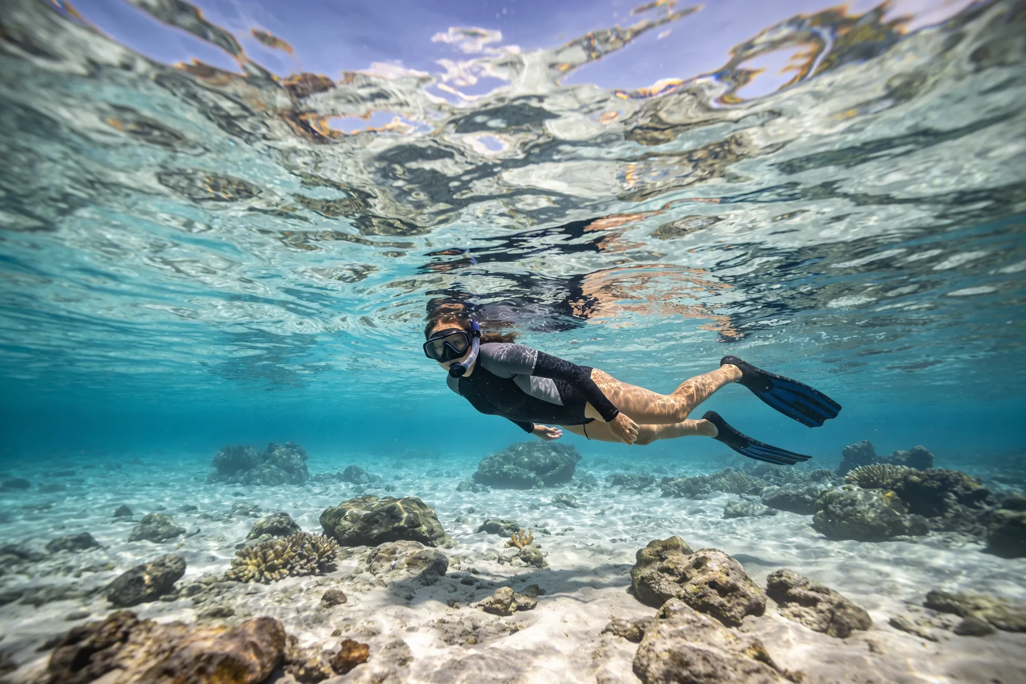 Photo — Snorkelling the inshore reef
