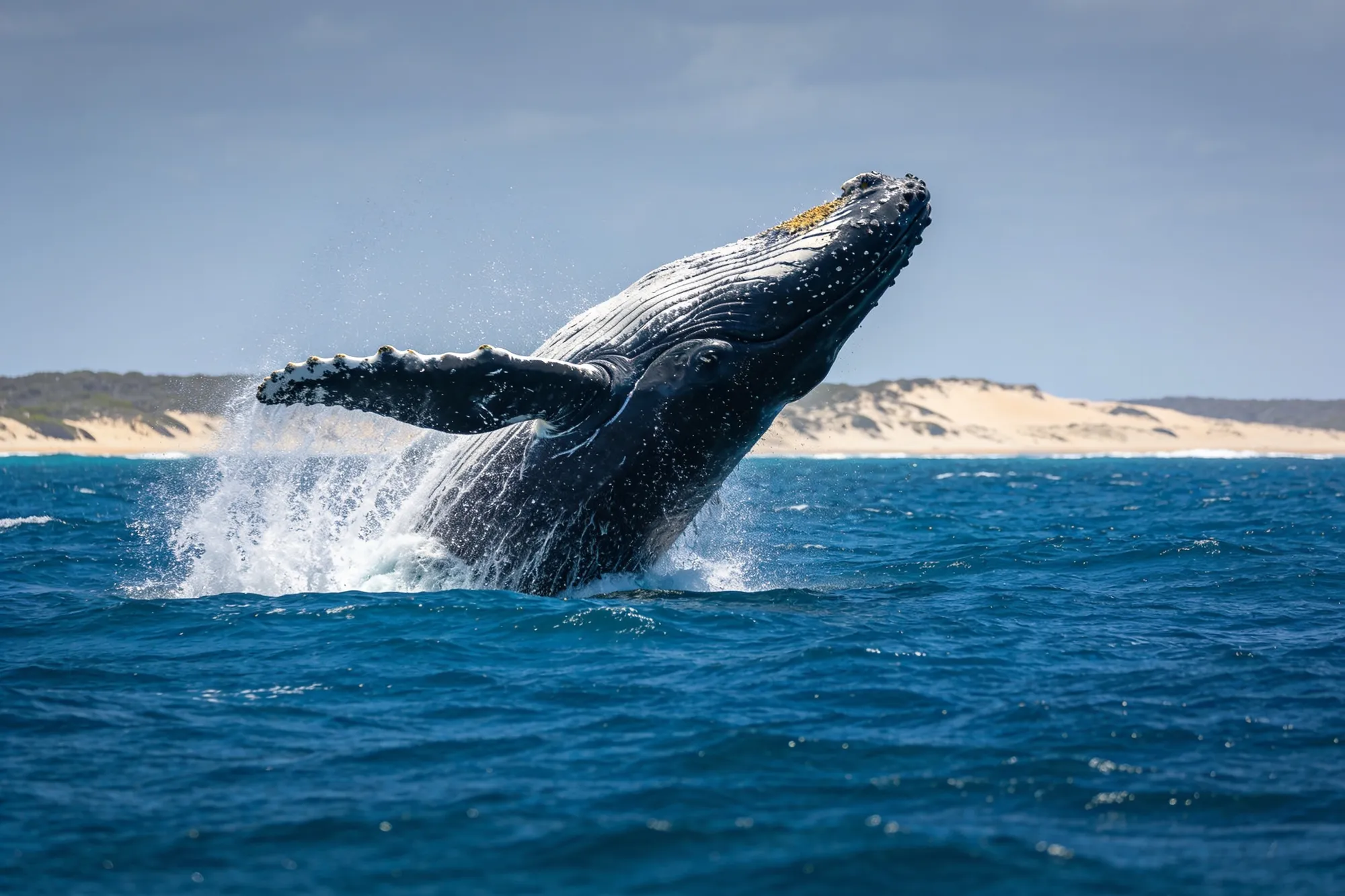 Photo — A humpback whale offshore