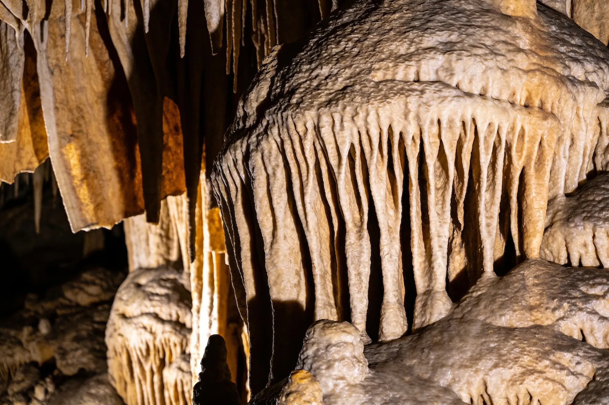 Photo — Limestone formations underground