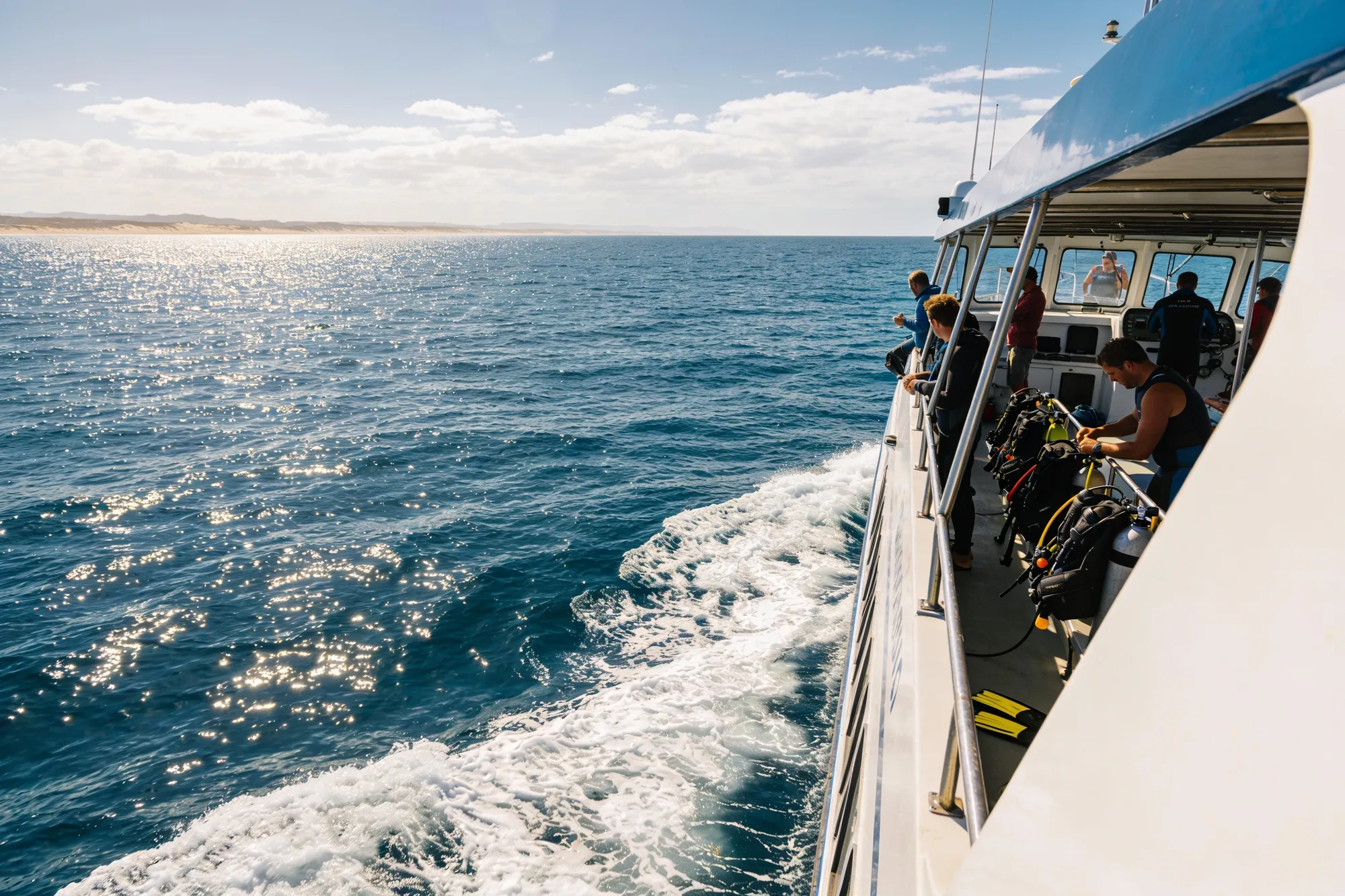 Photo — The dive boat at Shark Alley