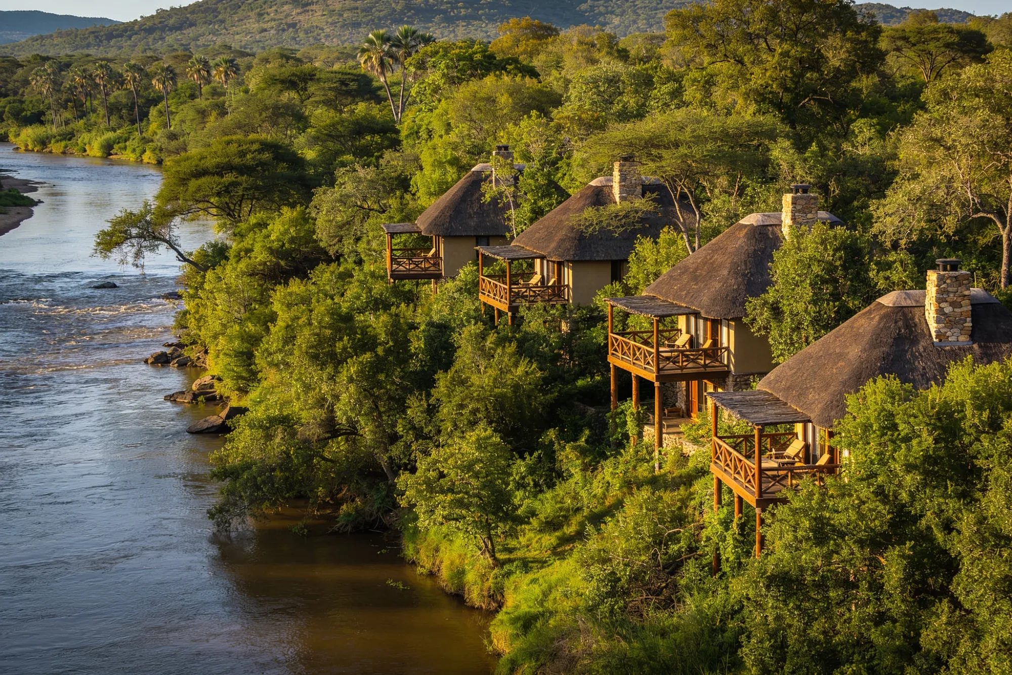 Photo: A riverside lodge