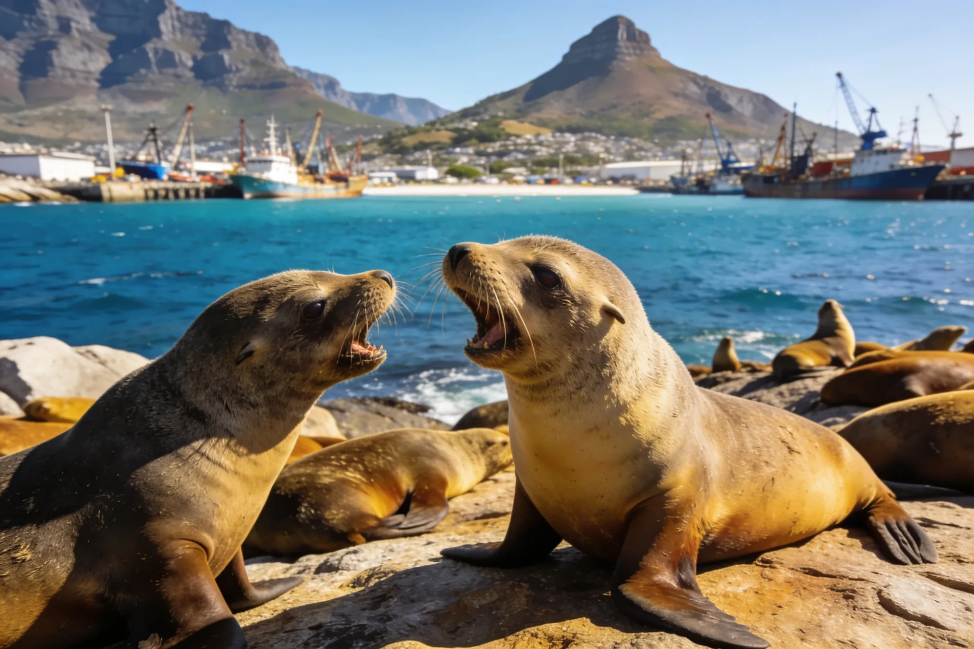 Foto: focas en Duiker Island