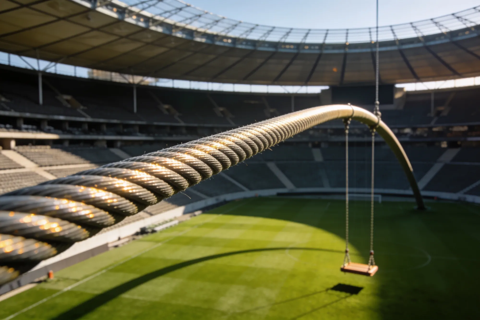 Photo — The Big Swing arc across the pitch