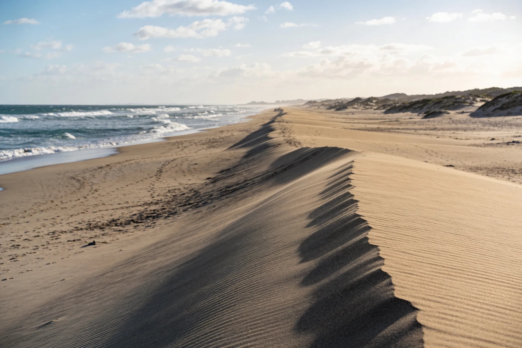 Foto: la larga playa de False Bay