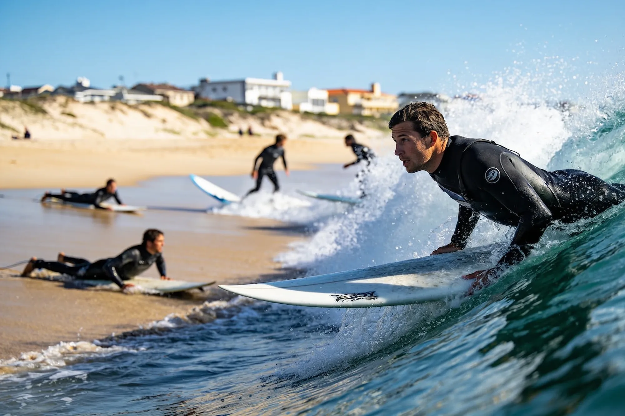 Foto: surfistas en Surfer's Corner