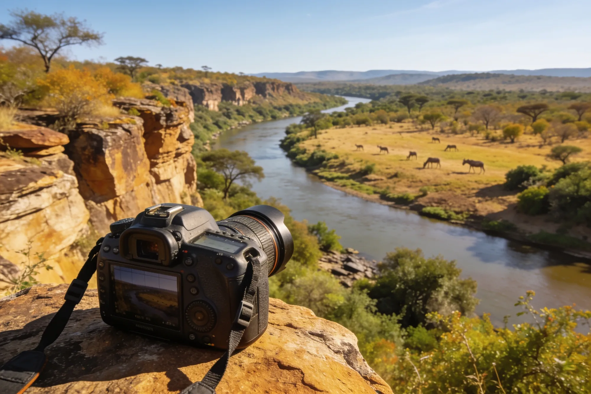 Photo: The clifftop river view