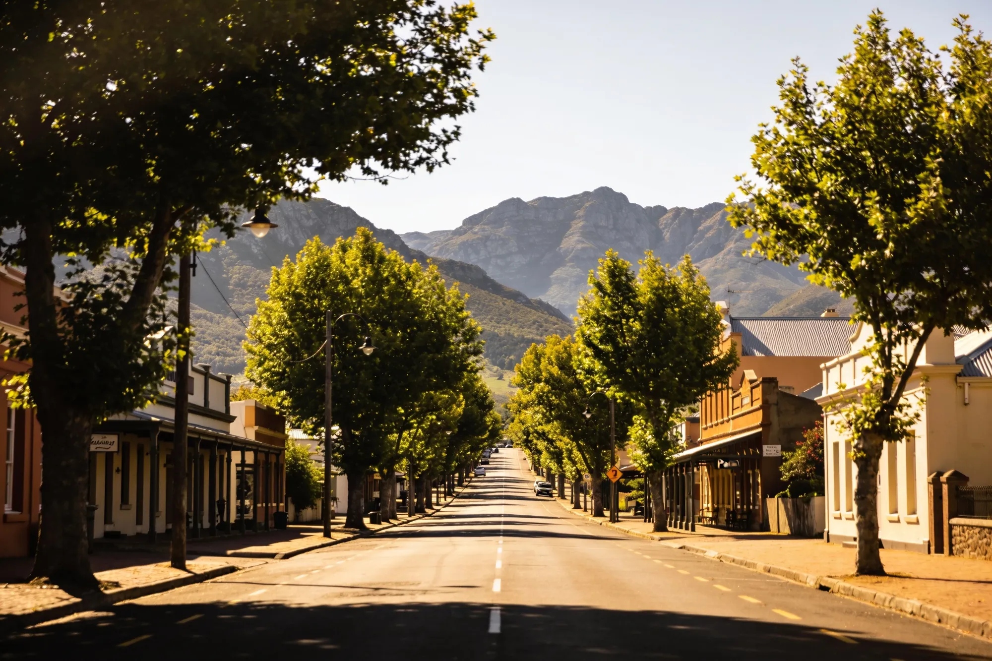 Photo — Paarl's oak-lined main street