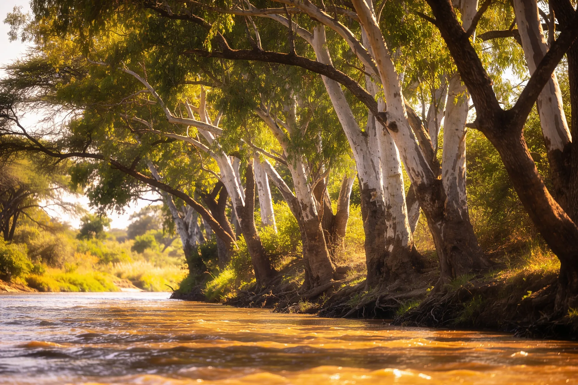 Photo: Fever trees along the river