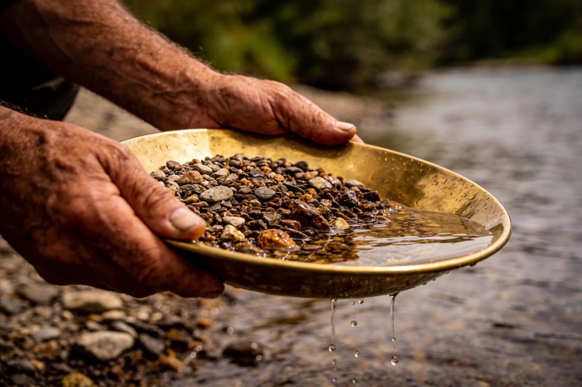Photo — Gold panning at the diggings