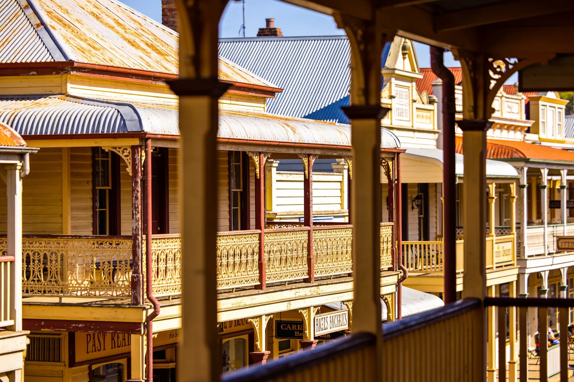 Photo — Tin-roofed shops on the main street