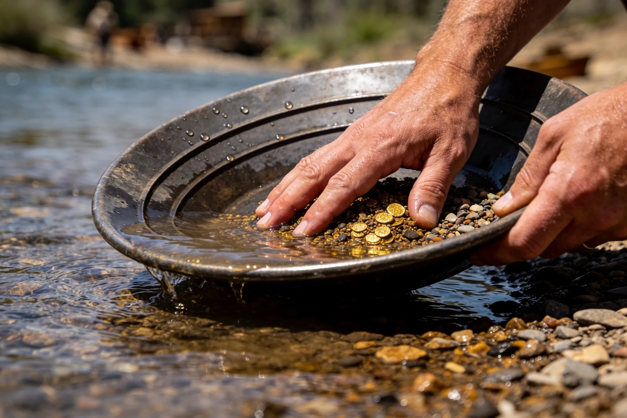 Pan for gold at the diggings