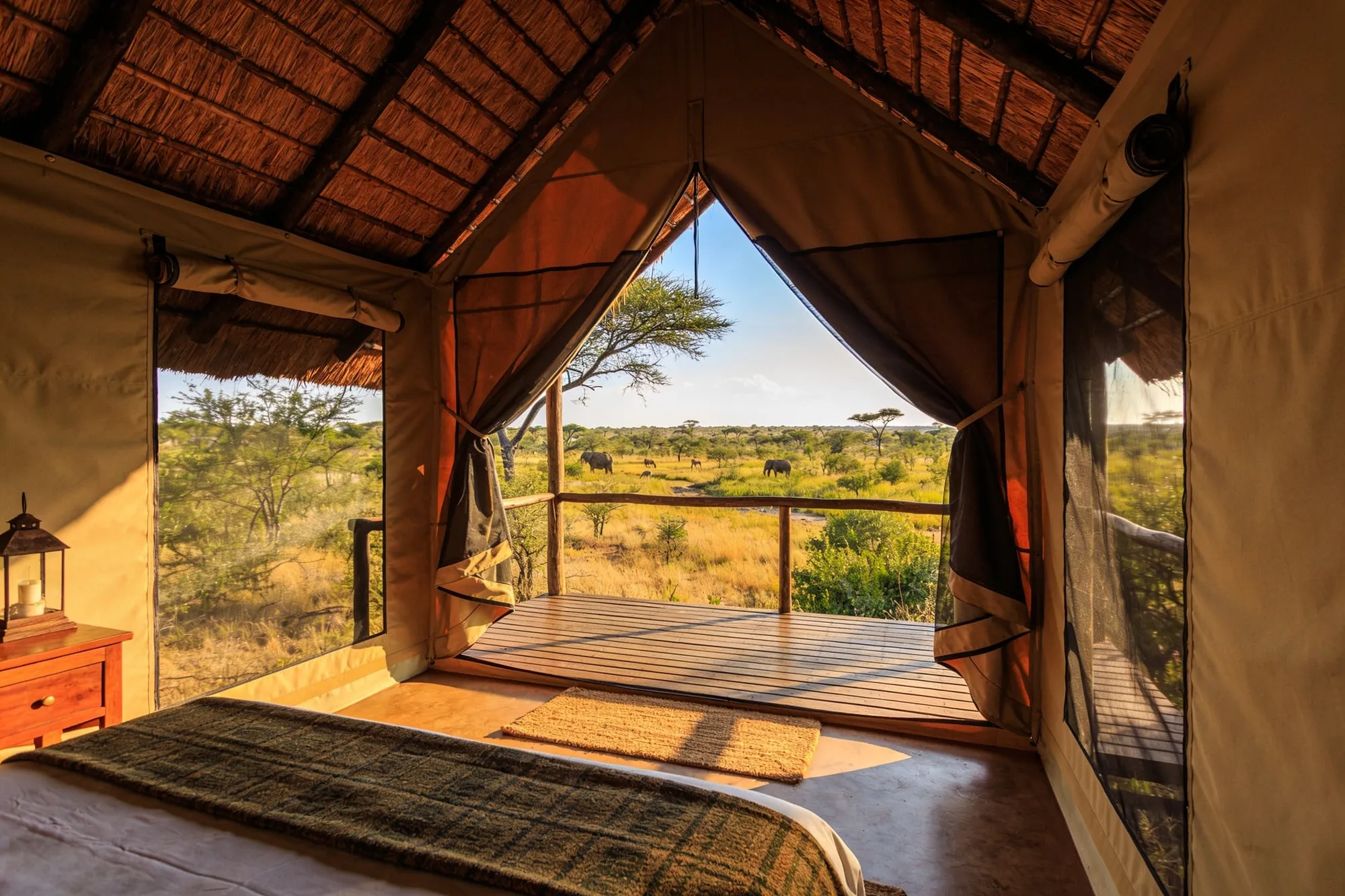 Photo: A tented lodge suite