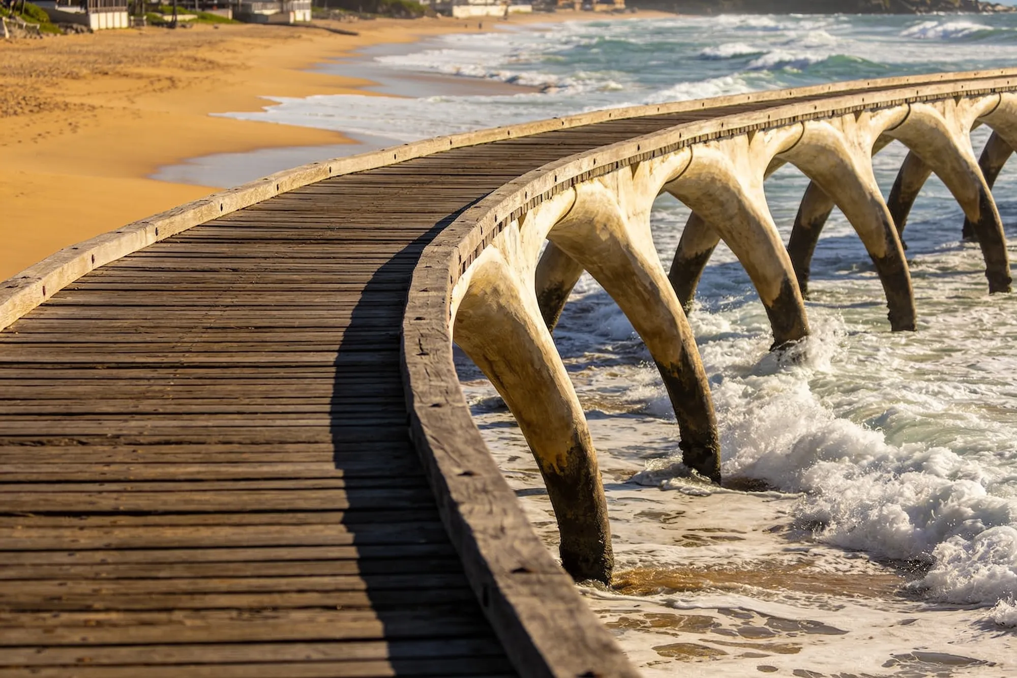 Photo — The Whalebone Pier over the surf