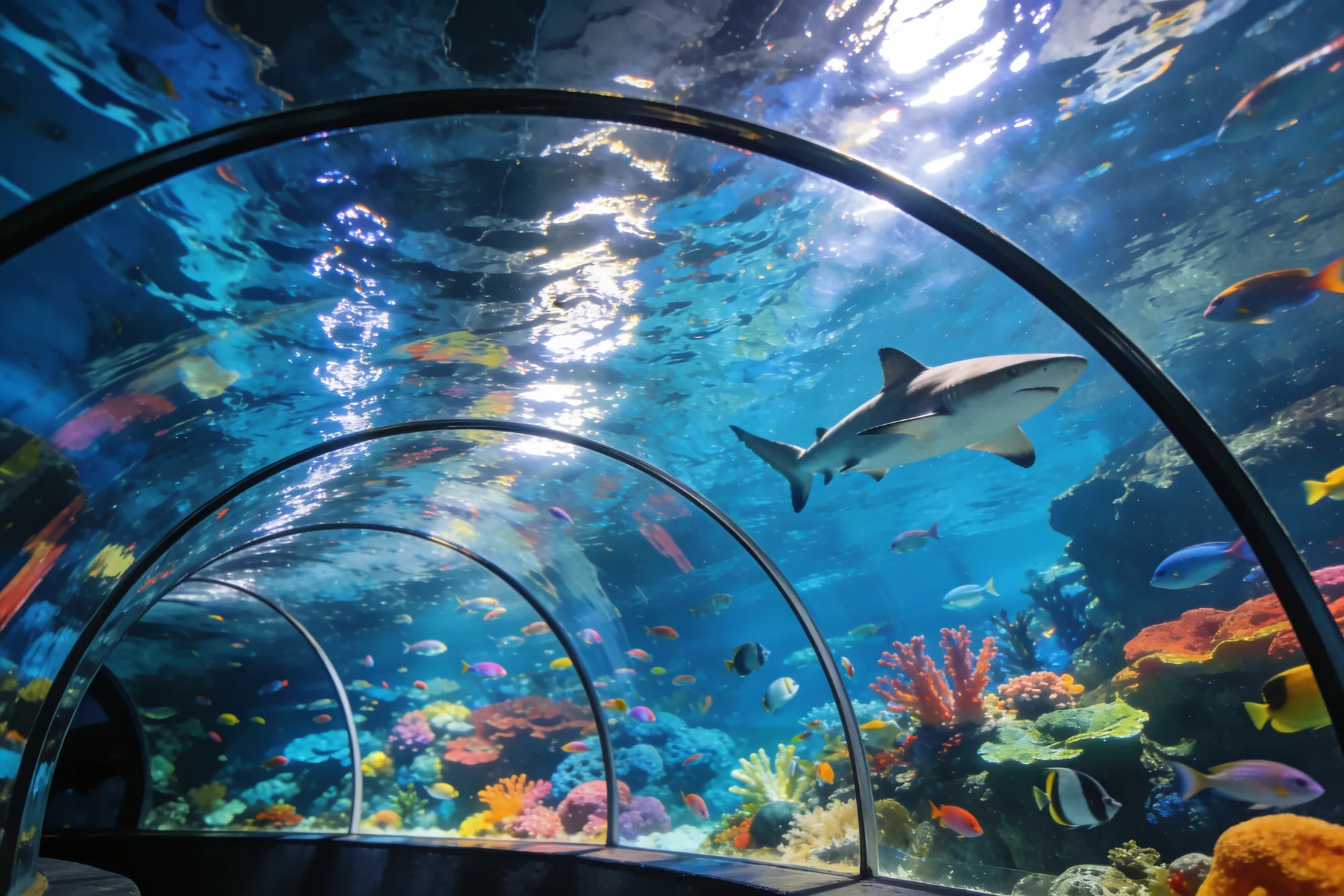 Photo — The aquarium glass tunnel