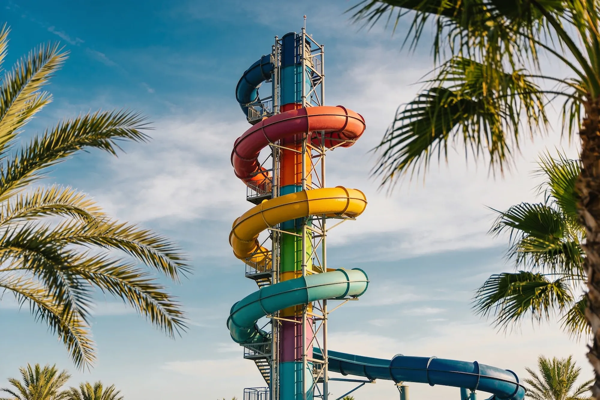Slides, pools and beach