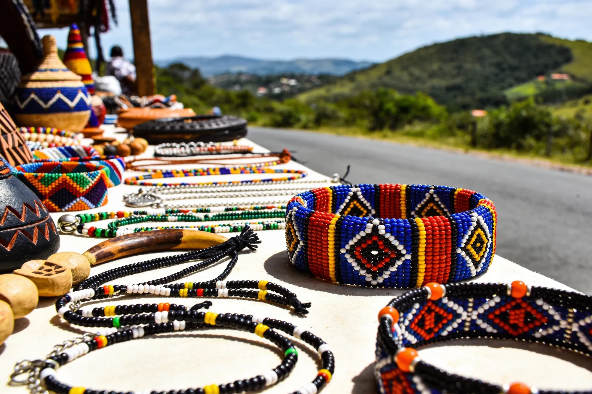 Photo — Beadwork at a roadside craft stall