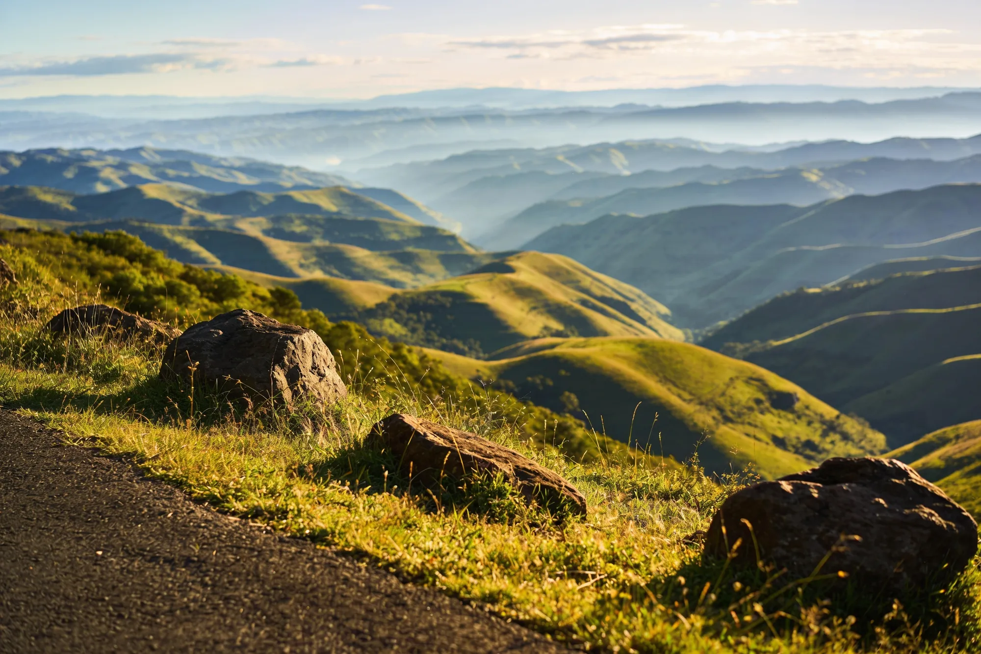 Photo — A roadside viewpoint over the valley