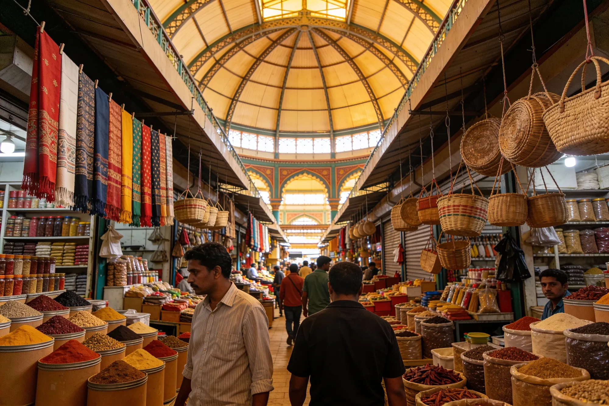 Photo — Stalls under the domed market roof